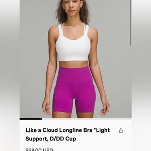 Lululemon like a cloud longline bra d/dd